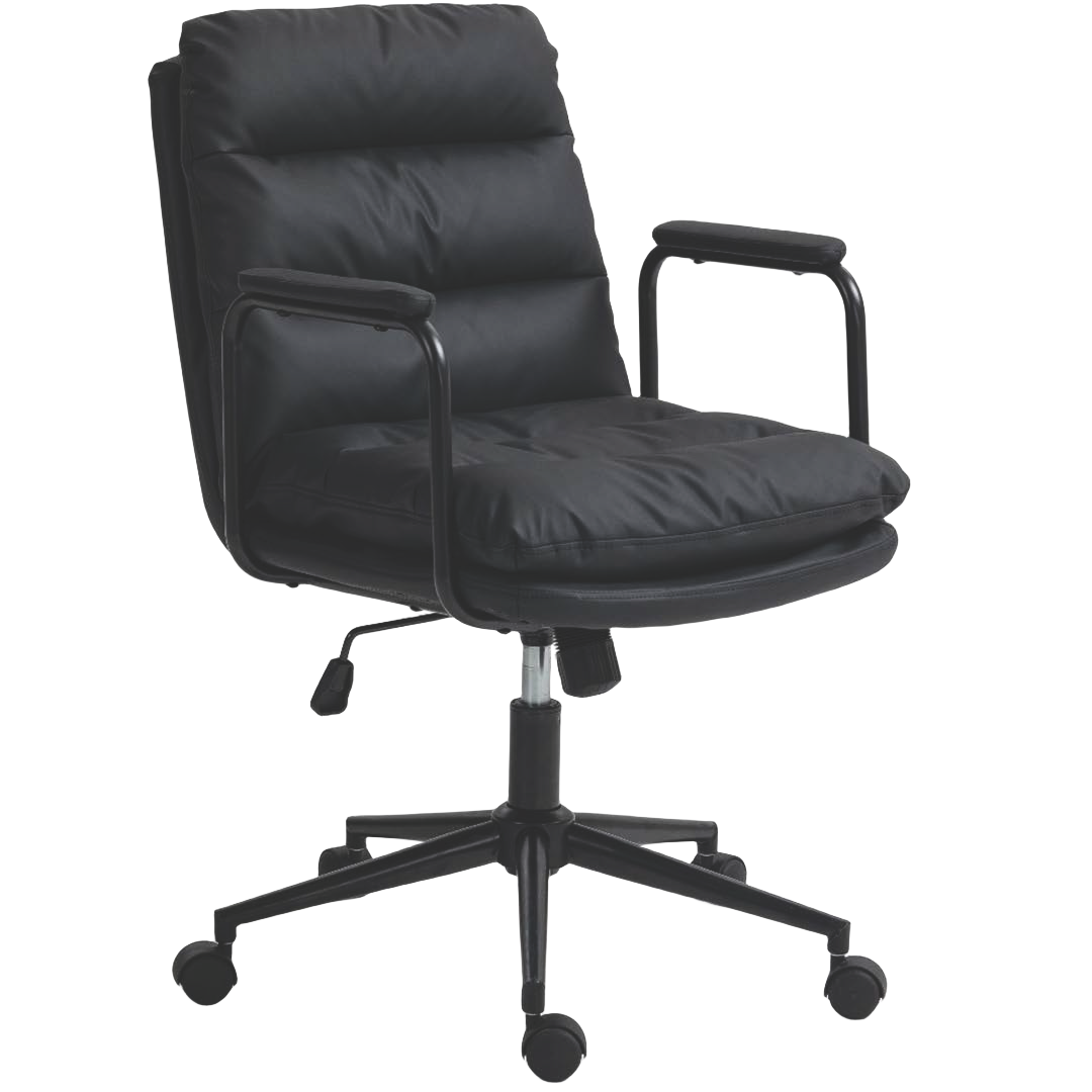 Faux Leather Office Chair -Black