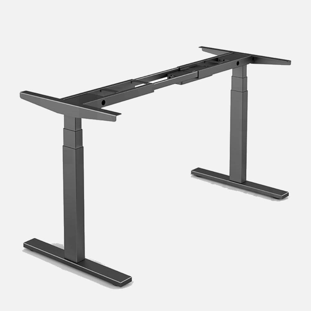 160cm Standing Desk Height Adjustable Sit Stand Motorised Grey Dual Motors Frame White Top