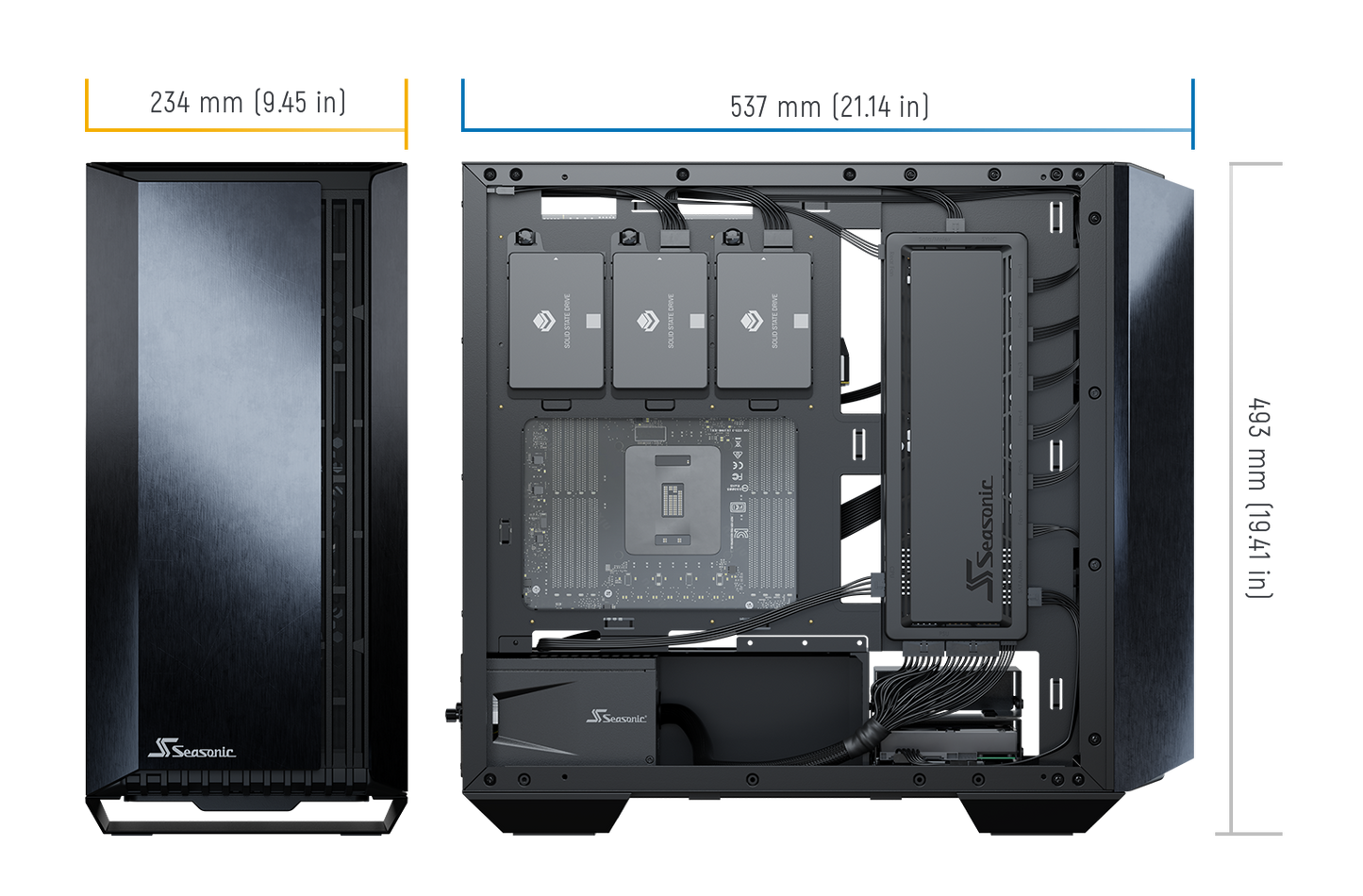 Seasonic Syncro Q704 Aluminum Case with Syncro DGC-750 750W 80 Plus Gold PSU & Connect Module RED DOT AWARD WINNER 2021