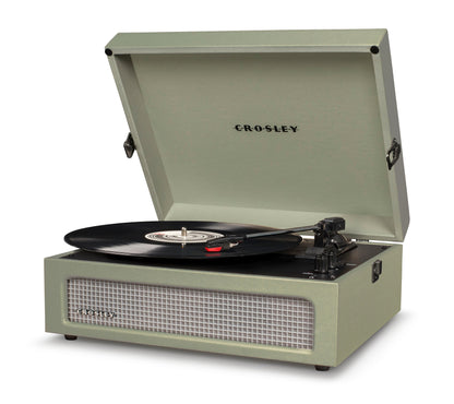 Crosley Voyager Bluetooth Portable Turntable - Sage + Bundled Majority D40 Bluetooth Speakers - Black