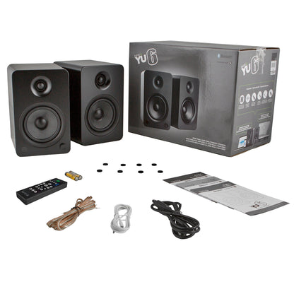 Kanto YU6 200W Powered Bookshelf Speakers with Bluetooth® and Phono Preamp - Pair, Matte Black