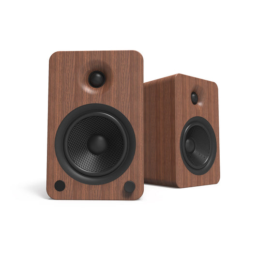 Kanto YU6 200W Powered Bookshelf Speakers with Bluetooth® and Phono Preamp - Pair, Walnut